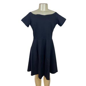 Sarin Mathews Womens Off-Shoulder Black Dress Elegant Fit Size L - New